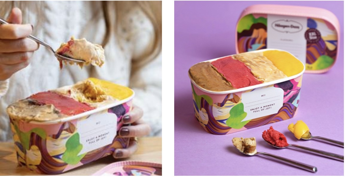 Häagen-Dazs lança embalagem personalizável XL até quatro sabores