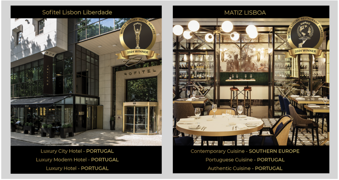 Sofitel Lisbon Liberdade e Matiz Lisboa distinguidos pelo World Luxury Awards